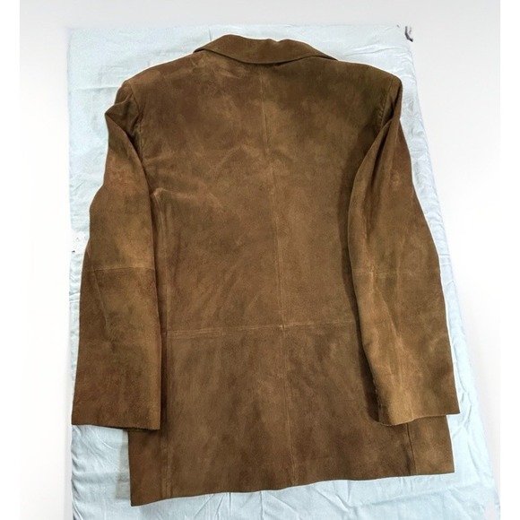 WH Belk Blazer Vtg Men 44L GOAT Suede Leather Brown - Picture 10 of 16